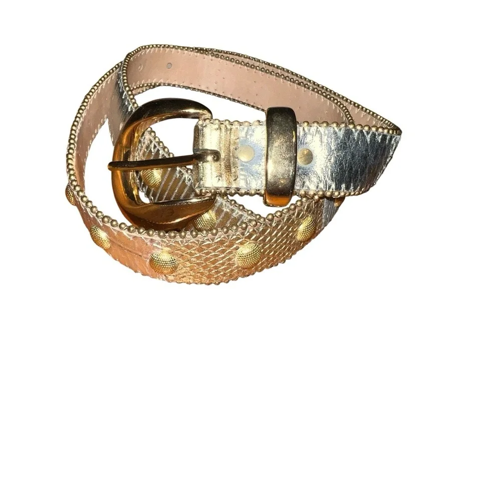 Vintage ELITE Gold silver Belt  Gold Buckle / Size Medium - 2025 Fresno CA‎